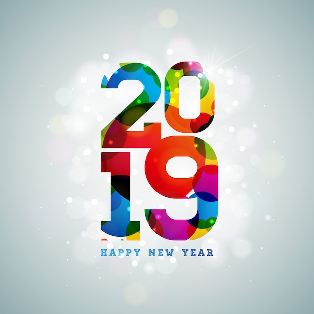 2019 gelukkig nieuwjaar illustratie
