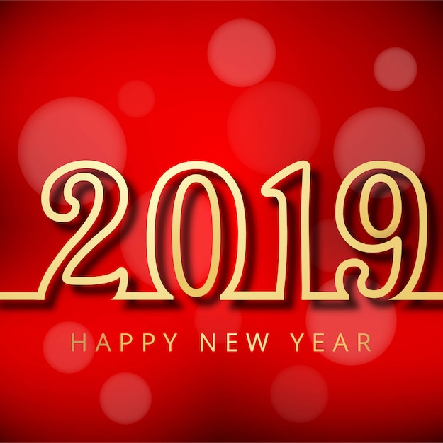 2019 gelukkig nieuwjaar tekst kleurrijke glanzende achtergrond