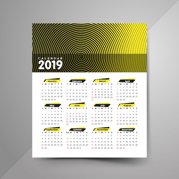 2019 halftone calendar