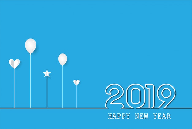 2019 happy new year card design.