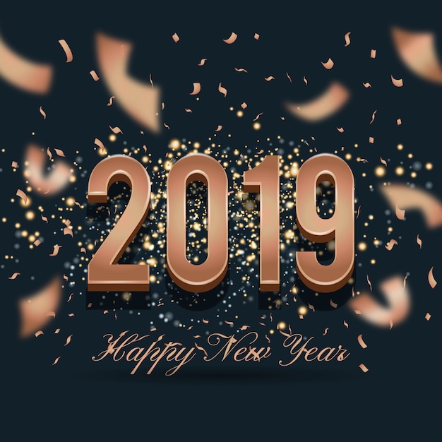 Vector 2019 happy new year celebration backround design