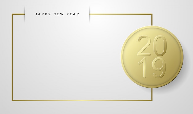 2019 happy new year greeting card template