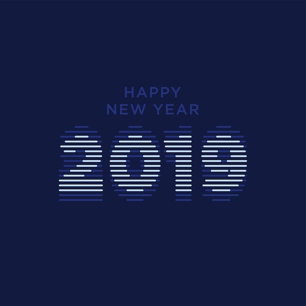 2019 happy new year. numbers minimalist style.