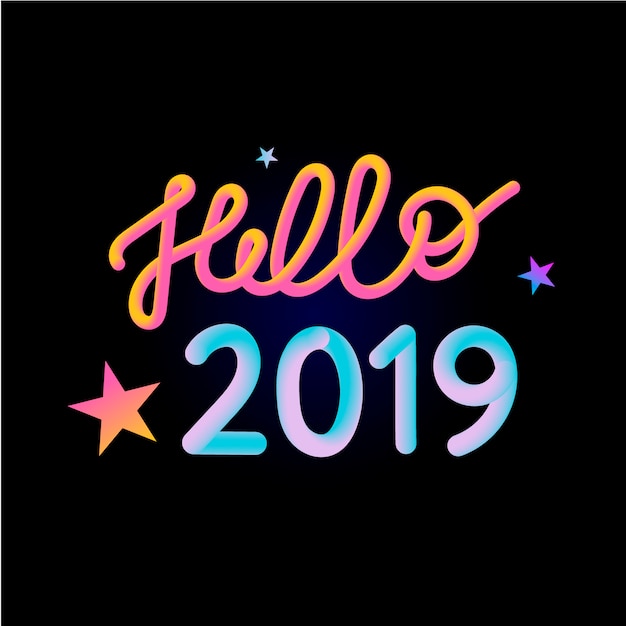 Vector 2019 new year 3d card banner illustration