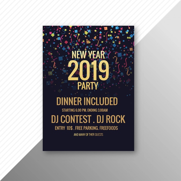 Vector 2019 new year party  brochure celebration template