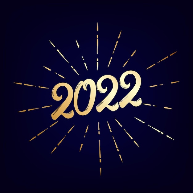 202 happy new year. vintage lettering text for happy new year or merry christmas. holiday background with golden bokeh number 2022. dark vector illustration