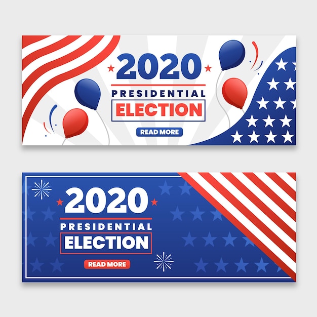 Vector 2020 amerikaanse presidentsverkiezingen banners sjabloon