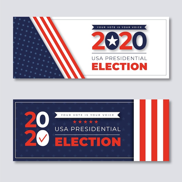 Vector 2020 amerikaanse presidentsverkiezingen banners sjabloon