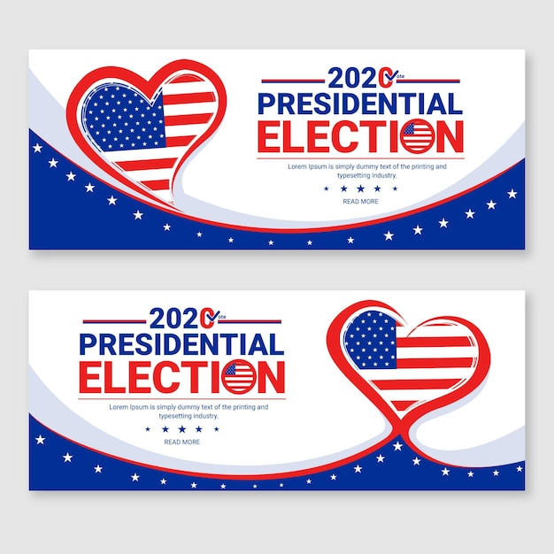 2020 amerikaanse presidentsverkiezingen banners sjabloon