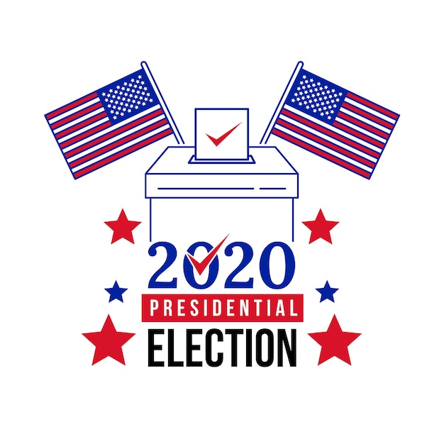 Vector 2020 amerikaanse presidentsverkiezingen concept