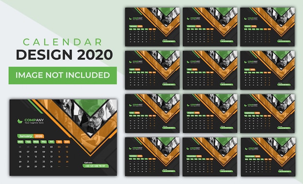 Vector 2020 calendar set