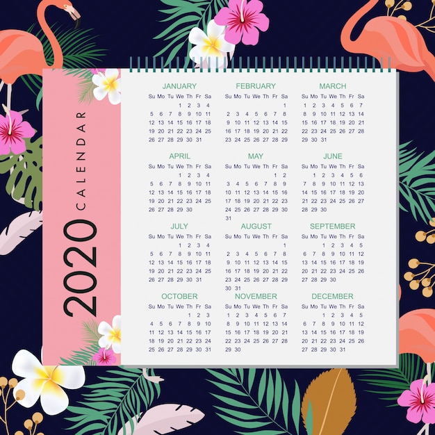 Vettore calendario 2020