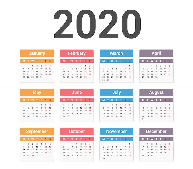 2020 년 달력