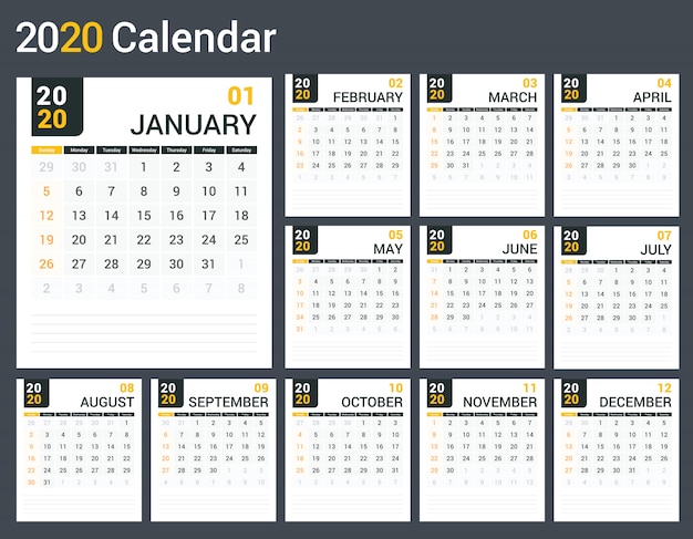 2020 Calendar