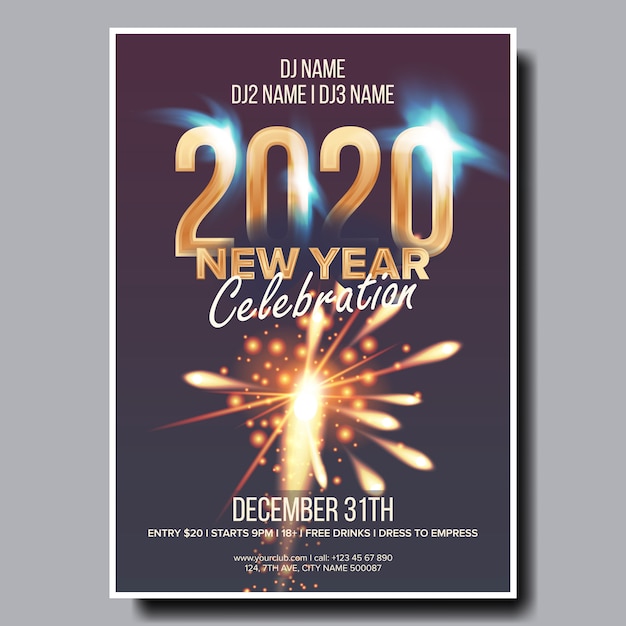 2020 christmas party flyer poster