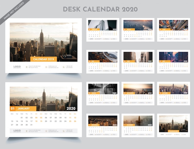 2020 Desk Calendar Template