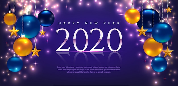 Vector 2020 gelukkig nieuwjaar banner