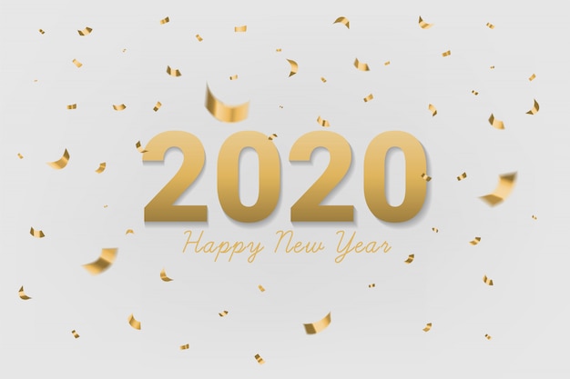 2020 testo d'oro di felice anno nuovo