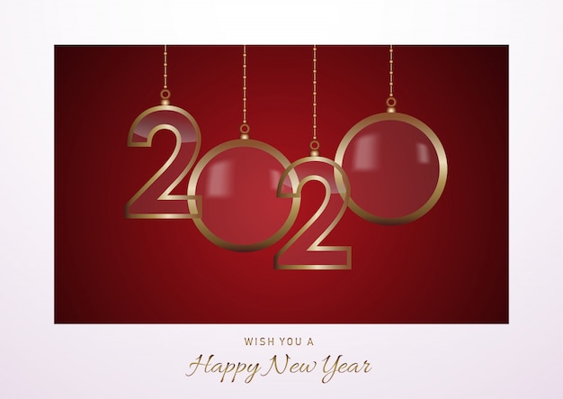 2020 happy new year greeting card