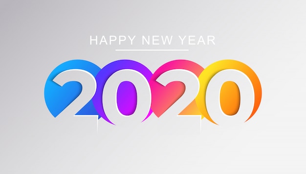 Vector 2020 happy new year greeting card