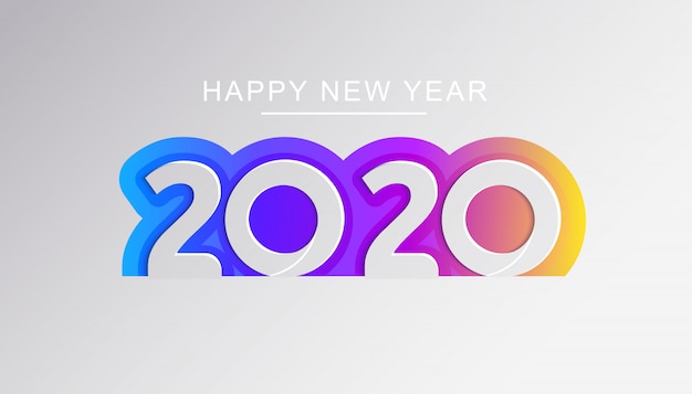 2020新年あけましておめでとうございますグリーティングカード