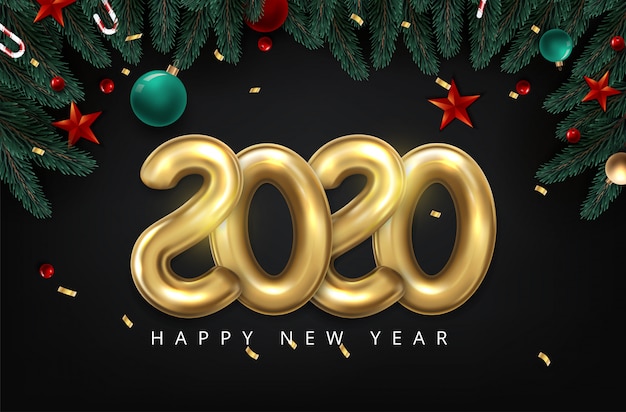 2020 с новым годом в золоте. номера минималистичный стиль 2020 шар изолирован