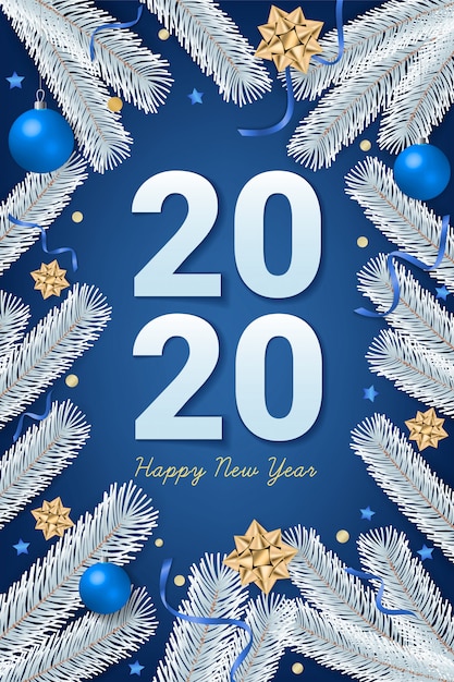 Vector 2020 happy new year text