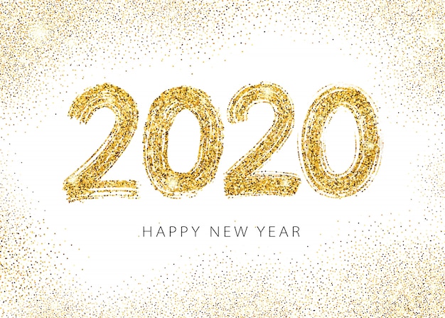 Vector 2020 happy new year wenskaart