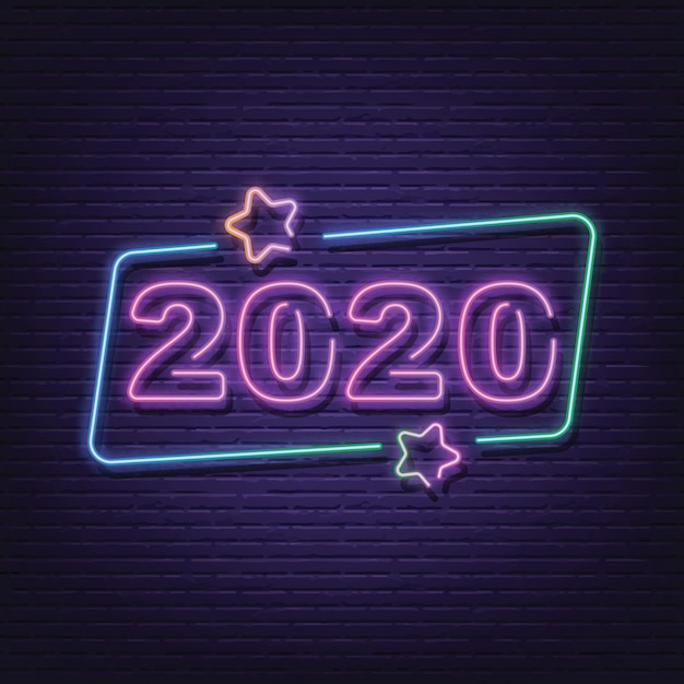 2020 неоновая вывеска