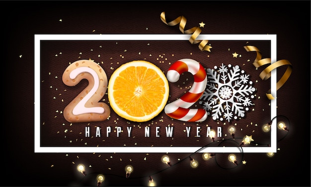 Vector 2020 new year background wth christmas elements