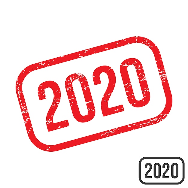 2020 rubberzegel met grungetextuur