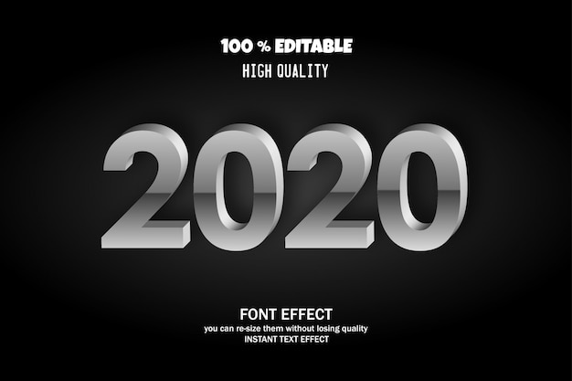 2020 text style, editable font effect