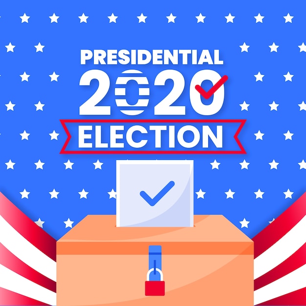 Vector 2020 us presidential election with flag