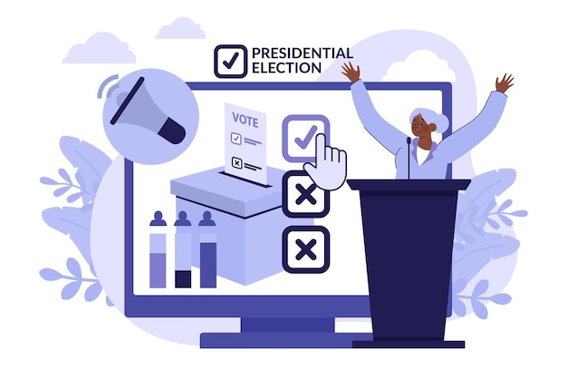 2020 VS presidentsverkiezingen concept geïllustreerd