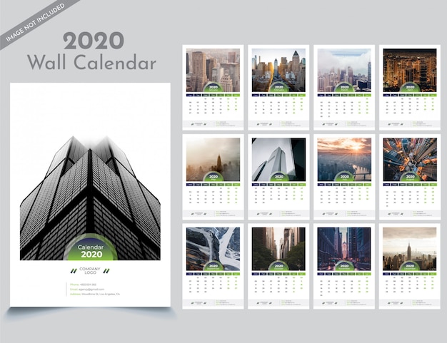 2020 wall calendar template