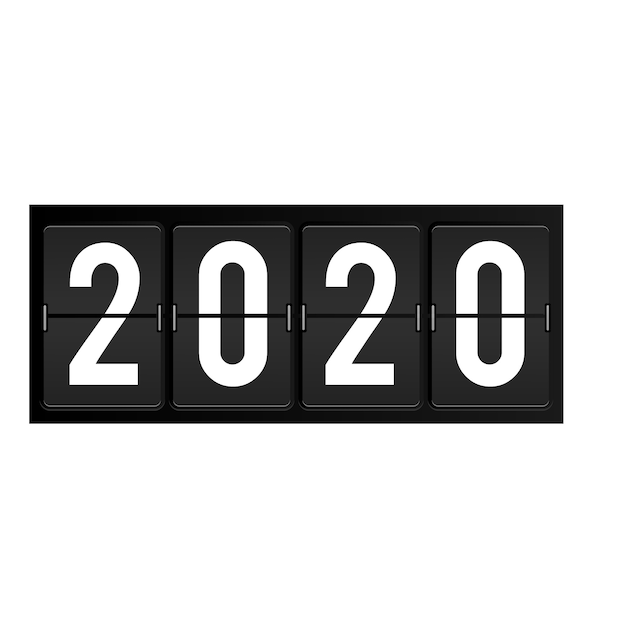 2020 Year numbers on flip board