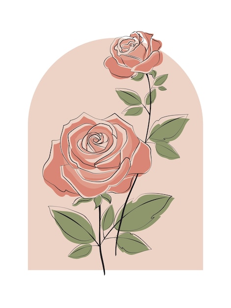 Vector 2021-259-vector-nature-12-flower-rose-outline-freehand-black-background-white-3500x4667px