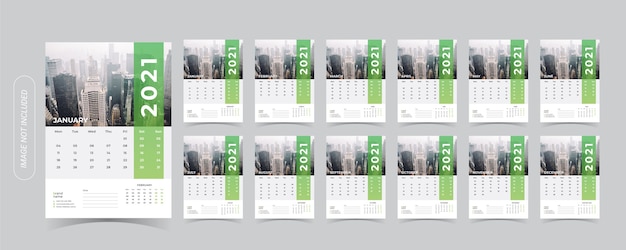 2021 bureaukalender illustratie