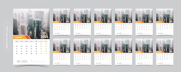 2021 bureaukalender illustratie