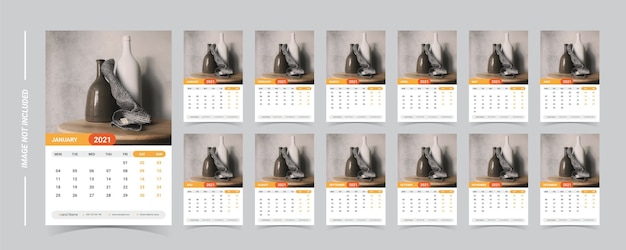 2021 calendar template with photo