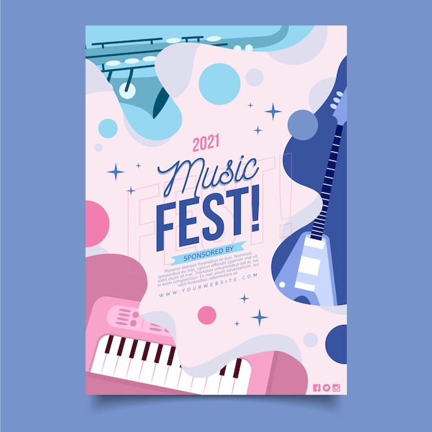 2021 geïllustreerde muziekfestivalaffiche