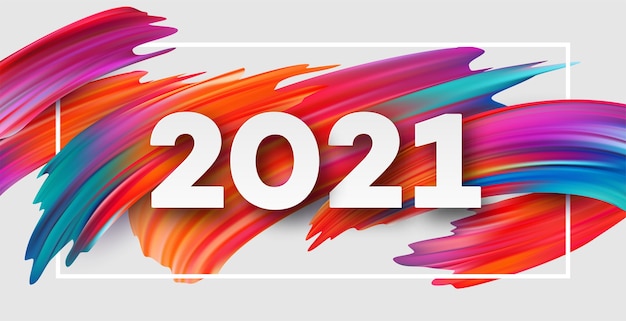 Vector 2021 gelukkig nieuwjaar kleur stroom achtergrond.