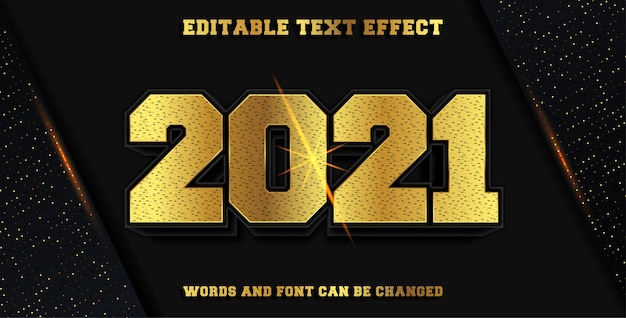 2021 gold editable font effect