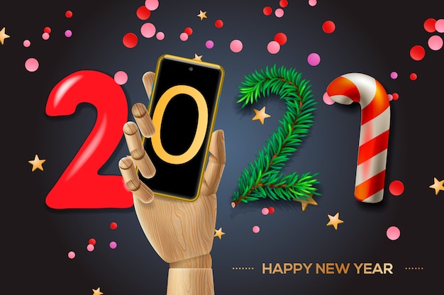 Vector 2021 happy new year background.