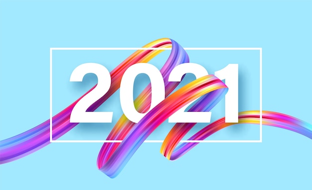 Вектор С новым годом 2021 цвет фона потока.