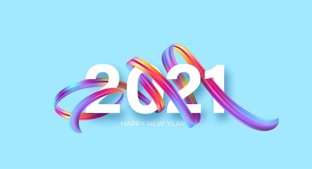 2021 Happy New Year Color flow background.