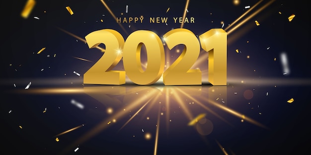 2021 happy new year gold