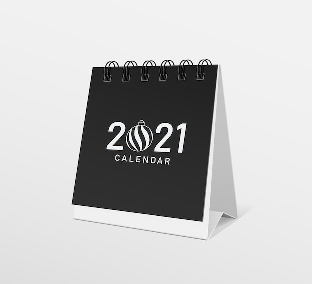 2021 Kalender zwart papieren sjabloon
