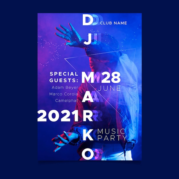 Vettore 2021 concept di poster di eventi musicali