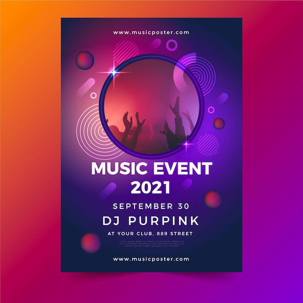 Vector 2021 music event poster with photo